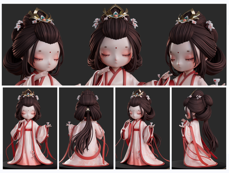 釉里红-3D手办-宣亦玩偶手办模型设计分享社-xuanyii.com